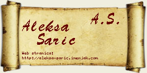 Aleksa Sarić vizit kartica